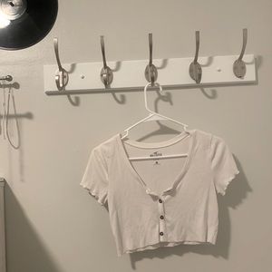 hollister crop top white